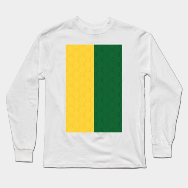 Manchester United Newton Heath Retro 1992 - 1994 Yellow and Green Halves Long Sleeve T-Shirt by Culture-Factory